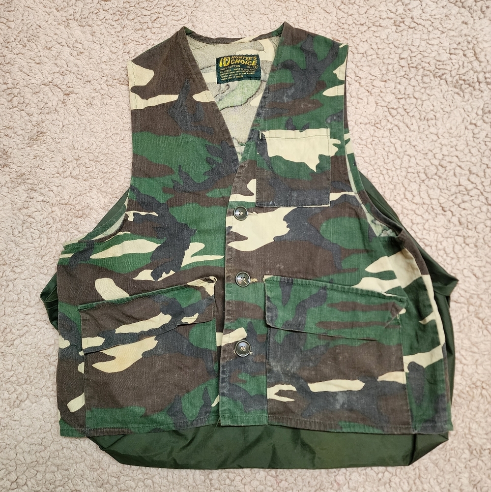 Vintage Hunters Choice Camo Vest Hunting Camouflage Size Small Retro RN 52469